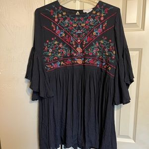 Black Embroidered Umgee Dress
